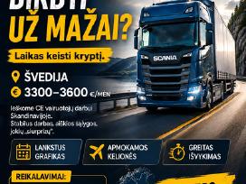 Ieškome CE vairuotojų darbui Švedijoje!