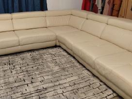 Naturalios odos didelis kampas sofa-lova