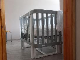 Lietuviška Vaikiška Lovytė Mija, balta-pilka