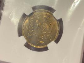 20ct 1925m Ms64 Sertifikuoti