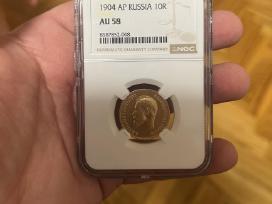Auksine moneta 10 rubliu 1904 metai