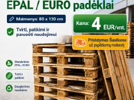 Mediniai padėklai, europaletės. Epal