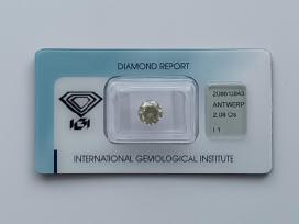 Išskirtinis solidus natūralus briliantas 2.08 ct