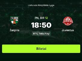Žalgiris vs Juventus,pirmas aukštas,30€/vnt.