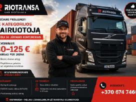 Ieškomi vairuotojai darbui su konteineriais po LT