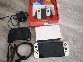 Nintendo Switch Oled Baltas pilnas komplektas+nyxi