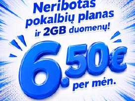 Neriboti Pokalbiai, Sms ir 2gb tik 6.50 €/mėn!