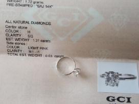 Prabangus auksinis žiedas su 1.34 ct deimantu ~Gci