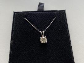 Elegantiškas 14k balto aukso pakabukas su natūrali