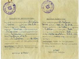 Retas 1942 m. vaistininko pažymėjimas Telšiai