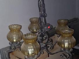 Vintažinis retro sietynas (liustra) su gintariniai