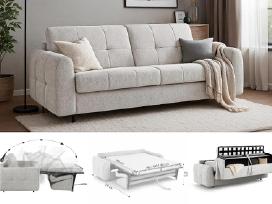 Minkšta sofa/sofa–lova su dėže patalynei „Perona