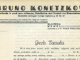 Dokumentai 1930/40 Bruno Konetzko Memel Klaipėda
