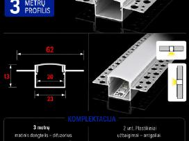 Priglaistomi LED profiliai 3m Aliuminio profilia