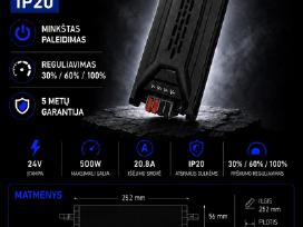 12-24-48v LED transformatoriai 36w-500w Ip20 Ip67