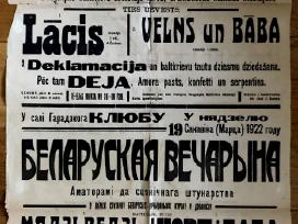 1930 afiša plakatas baltarusių Vakaras Latvijoje