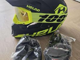 Motociklo BMX motokroso šalmas L 57-58cm + akiniai