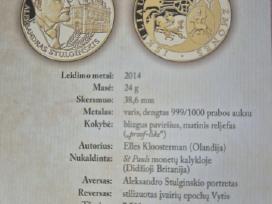 Parduodu paauksuotus medalius su sertifikatais