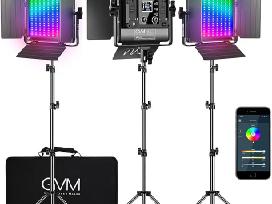 Gvm Rgb LED studijinis apšvietimas 3 vnt (Naujas)