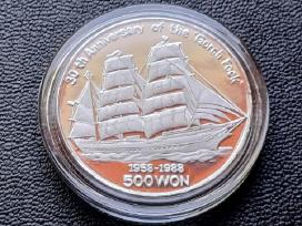 500 vonų 1988m. Šiaurės Korėja sidabras 999 unc.