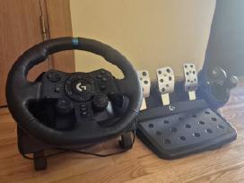 Logitech G923 su pedalais ir pavarų svirtimi