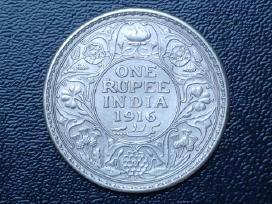 1 rupija 1916m. Britų Indija sidabras 917
