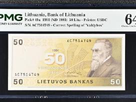 50 Litų 1991 m. Ac Serija Pmg64