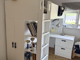 Ikea smastad dviaukštė lova,rašomuoju stalu,spinta
