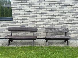Tvirti ąžuoliniai suolai su atrama