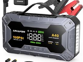 Jump Starteris Power Bank su kompresoriumi