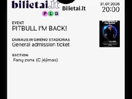Pitbull - I'm Back!' 07.31 stovimas bilietas
