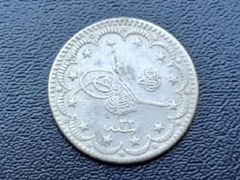 5 kurušai 1876m. Osmanų imperija sidabras 830