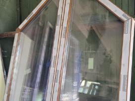 Trikampiai Pvc langai auksinis ąžuolas