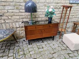 Vintažinė mid century tikmedžio batų spintelė