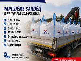Smėlis, žvyras, skalda, kompostas didmaišiais