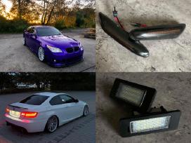 Bmw LED numerių apšvietimas, posūkiai E60 E90