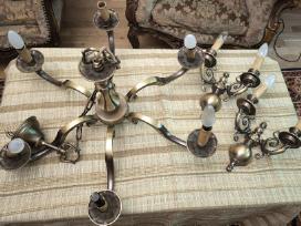 Vintažinis žalvarinis šviestuvas ir zvakides