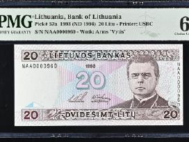 20 Litų 1993 m. Žemas numeris, Pmg64