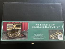 Paauksuotas stalo įrankių rinkinys Wm. Rogers&son
