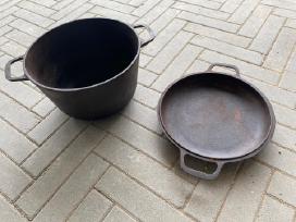 Ketaus puodas su dangčiu keptuvė 26 cm skersmens