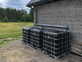 Parduodamos juodos 1000 litrų Ibc talpos