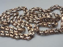 Bismark auksine grandinele raudono su baltu 38,6gr