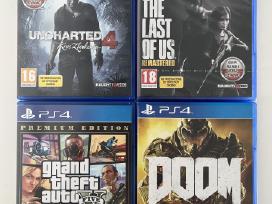 Ps4 žaidimai (Gta V, Tlou, Uncharted 4, Doom)