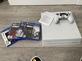 Ps4 Pro 1tb Baltas Naujausios kartos + žaidimai