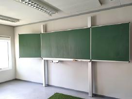Trijų dalių profesionali mokyklinė lenta su bėgeli