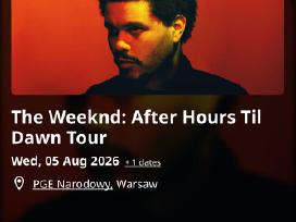 Parduodu 2 bilietus į The Weeknd Varšuvoje