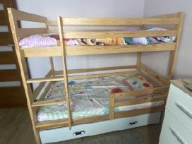Dviaukštė lova. Dviaukštė lova Erikas 160x80 Pušis