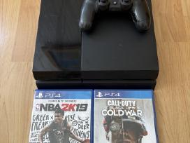 Ps4 500gb + pultelis + 2 žaidimai