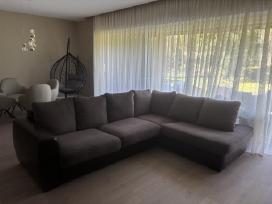 Parduodama kampinė sofa-lova iš naturalios odos