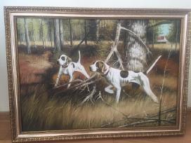 Antikvarinis paveikslas D.newman Dogs